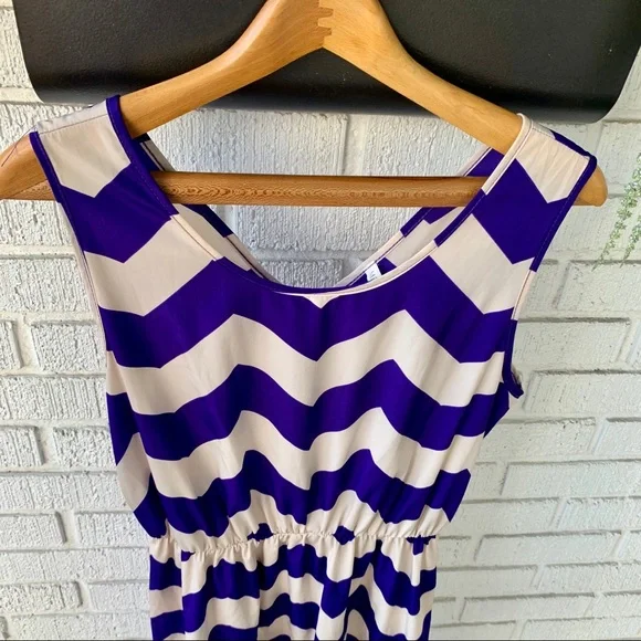 Millibon Shop The Rage Purple Chevron Dress - Picture 3 of 9